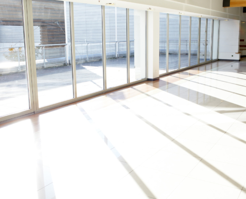 Office corridor. Sunlight