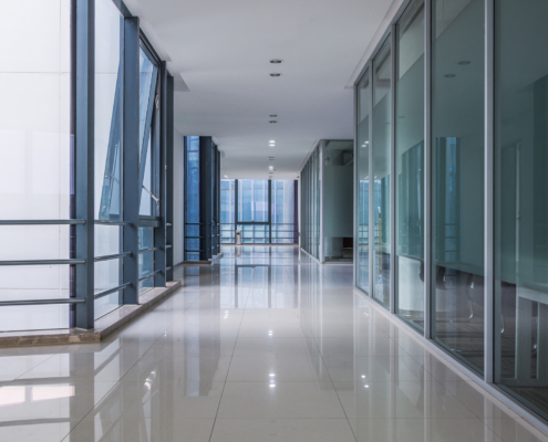 wide space in a building.interior of modern office
